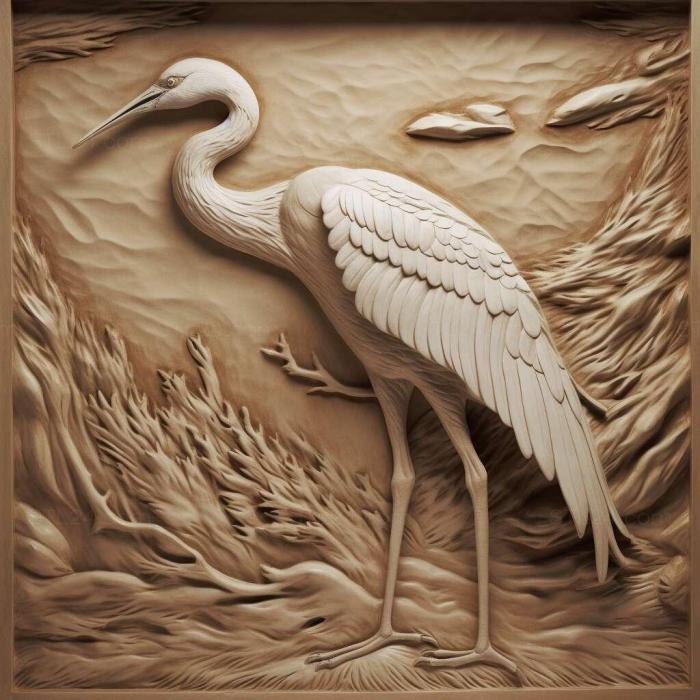 Nature and animals (frasier crane 4, NATURE_588) 3D models for cnc